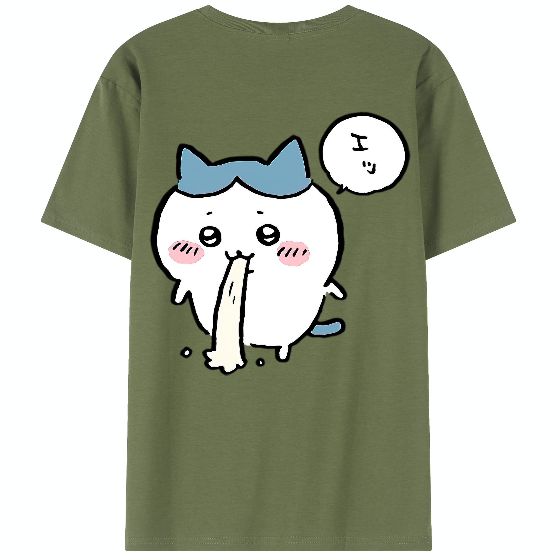 （画像用） ちいかわ ハチワレ Chii-kawa hachiware 綿100％半袖Tシャツ（背面プリント）